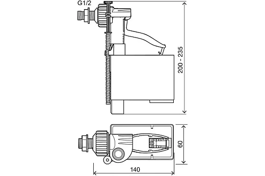 UniJolly 1/2 inlet valve brass/наполн клапан 1/2 латунь