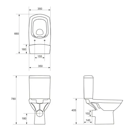 Унитаз напольный компакт Cersanit CARINA NEW CLEAN ON 011 3/5л. (гор.вып, дюр.сид., sllm, lifting, easy-off, ниж.под.) бел,1с ,S-KO-CAR011-3/5-COn-S-DL-w