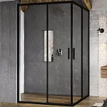 Душевая дверь для ограждения Blix Slim 100х195 см, transparent, 6 мм, черный профиль