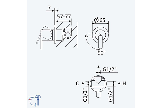 Смеситель для умывальника Bruma Leaf 1670120MM Morning Mist