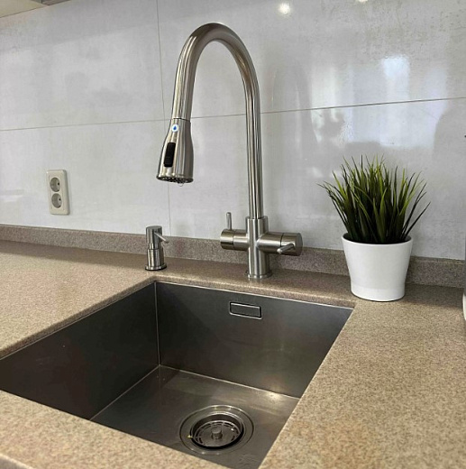 Дозатор для жидкого мыла PAULMARK KRAFT, D003-NI(BS) (нержавеющая сталь/никель)