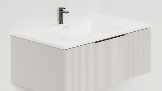 T800V1C Тумба под умывальник Salini TOUCH V 80 Creamy вертикальная фрезеровка