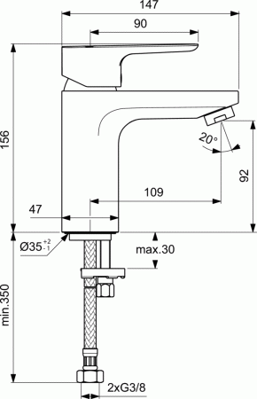 Смеситель Ideal Standard Ceraplan BC567AA для раковины Смеситель Ideal Standard Ceraplan BC567AA для раковины