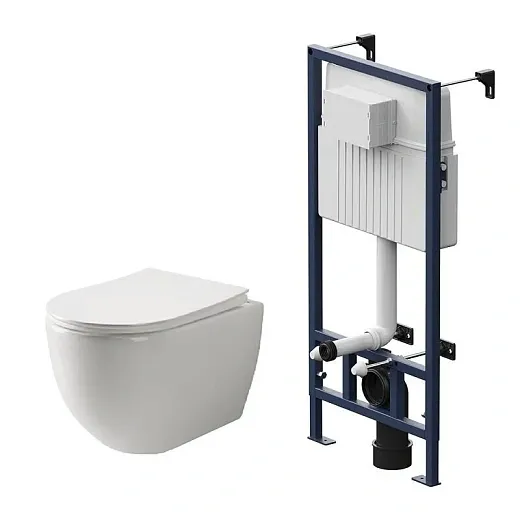 Инсталляция Am.Pm ProC с безободковым унитазом Ceramicanova Mia Rimless сиденье микролифт, I012707/CN1805, сантехфарфор