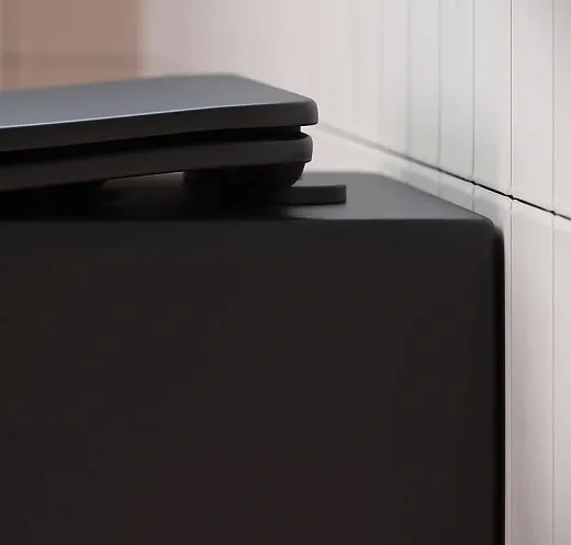 Подвесной безободковый унитаз Ceramicanova Play CN3001MB Rimless, крышка микролифт, черный матовый, сантехфарфор