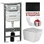 Инсталляция Ceramicanova Envision с унитазом Ceramicanova Metric CN3007_1002B_1000 Rimless CN3007, крышка микролифт, клавиша Flat черный матовый