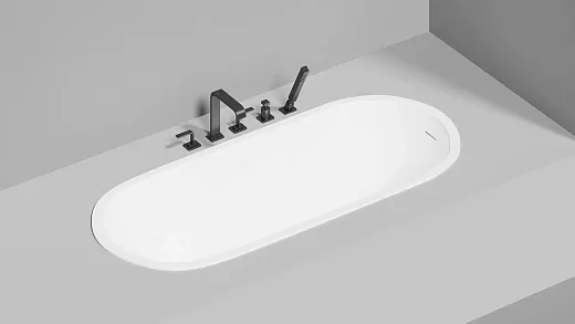 Ванна Salini Ornella Kit 102416MF, 160 х 70 см, из искусственного камня S-Sense, цвет белый матовый, покраска по RAL полностью