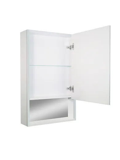 Зеркальный шкаф Filit White 500х800 правый, лента в алюминиевом профиле, датчик движения (с функцией изменения яркости), розетка, логотип "Continent", открытая зеркальная ниша МВК182