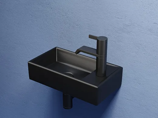 Умывальник подвесной Ceramicanova Element прямоугольный 410х225х105мм чаша слева, CN6051LMB
