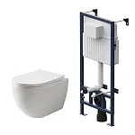 Инсталляция Am.Pm ProC с безободковым унитазом Ceramicanova Mia Rimless сиденье микролифт, I012707/CN1805, сантехфарфор