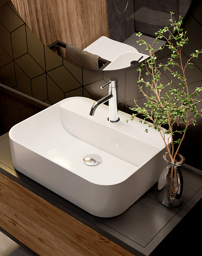 AQM5001 Раковина настольная AQUAme с отверстием под смеситель. 505x400x135