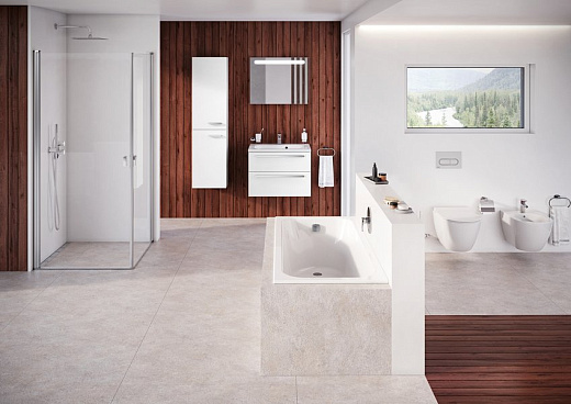 Душевой уголок Ravak CRV1+CRV1 100x90 стекла прозрачные, профиль серебристый