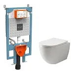 Инсталляция Vitra V-Fix Prime с безободковым унитазом Ceramicanova Mia Rimless сиденье микролифт, 768-5800-01/CN1805, сантехфарфор