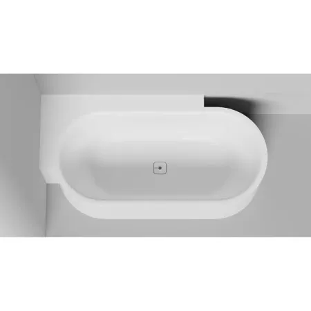 Ванна Salini Perla 1049202M/1049203M, 180 х 90 см, из искусственного камня S-Stone, с донным клапаном, левая/правая, цвет белый матовый