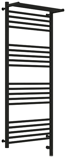 Полотенцесушитель электрический Сунержа Богема 3.0 1200 x 500 с полкой, ширина 53.2 см, высота 132.4 см, матовый черный, L/R