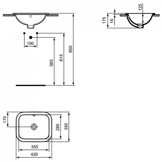 Умывальник Ideal Standard CONNECT 42X35см, E505501