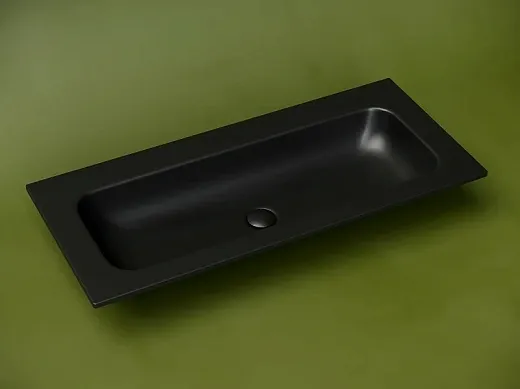 Умывальник Ceramicanova Grace CN7013MBWx 101см сантехфарфор черный матовый (без отв.), CN7013MBWx