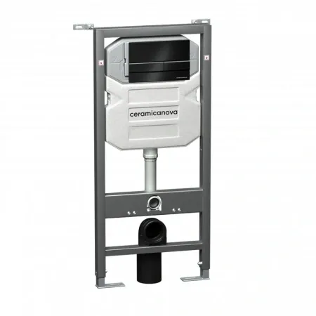 Инсталляция для унитаза Ceramicanova Envision CN1002B/Flat, с кнопкой и креплениями, цвет черный матовый