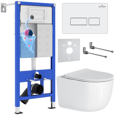 Комплект инсталляции с унитазом 6 в 1 Roxen StounFix Dual Fresh 964480 (состоит из: 710200, Caspia 410280W, 530160-01) Комплект инсталляции с унитазом 6 в 1 Roxen StounFix Dual Fresh 964480 (состоит из: 710200, Caspia 410280W, 530160-01)