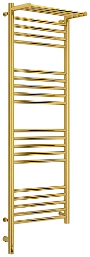Полотенцесушитель электрический Сунержа Богема 3.0 1200 x 400 с полкой, ширина 43.2 см, высота 132.4 см, золото, L/R