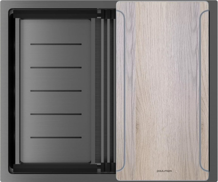 Кухонная мойка Paulmark Next Multi Sink 54 Uni PM785445-GM воронёная сталь