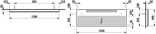 Зеркало Laufen Alessi One 448431 120x40 с подсветкой