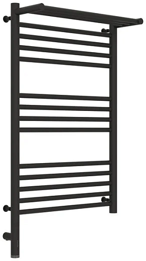 Полотенцесушитель электрический Сунержа Богема 3.0 800 x 500 с полкой, ширина 53.2 см, высота 92.4 см, тёмный титан муар, L/R