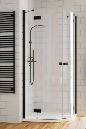 Душевая дверь Radaway Essenza New Black PDD 100L, 100 х 200 см, с неподвижной частью, стекло прозрачное, профиль черный, левая, 385003-54-01L