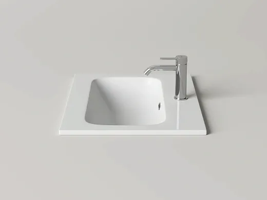 Умывальник накладной Ceramicanova Лючия (Lucia) прямоугольная, с отверстием под смеситель, 61x46.5x16.6см, белый, CN6095