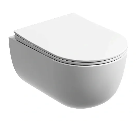 Подвесной унитаз Ceramicanova Modena Rimless, CN6063MW, безободковый, крышка-сиденье микролифт, белый матовый, сантехфарфор