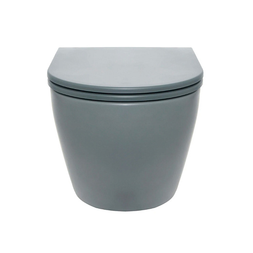 AQM2002MGR Унитаз подвесной AQUAme с сиденьем SoftClose, технология смыва Rimless, скрыт.крепеж. Цвет серый