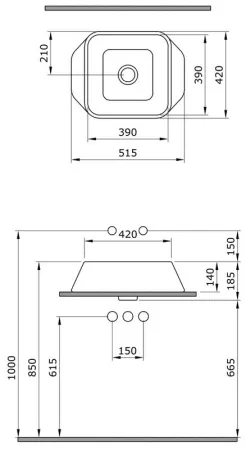 Раковина Bocchi Elba 1005-011-0125, кашемир