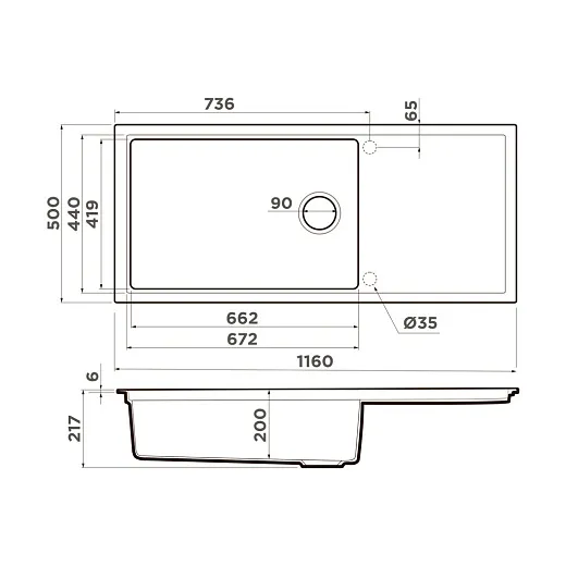 Кухонная мойка Omoikiri Sintesi 116-GB Artceramic/графит