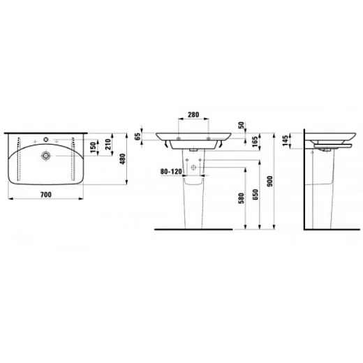 Умывальник Laufen Palace 70х48см, 8107040001041