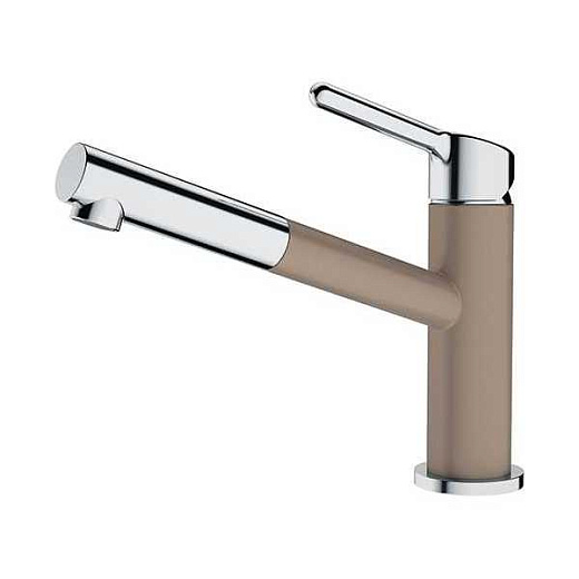 Смеситель для кухни FRANKE Orbit с выдвижным шлангом, хром/миндаль Смеситель для кухни FRANKE Orbit с выдвижным шлангом, хром/миндаль