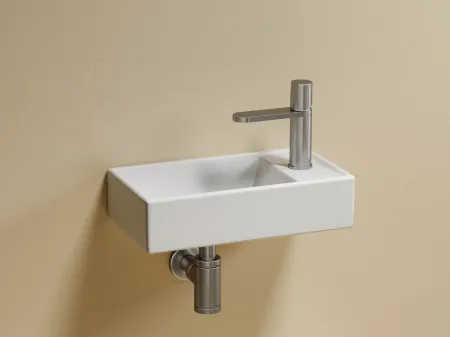 Умывальник подвесной Ceramicanova Element прямоугольный 410х225х105мм чаша слева, CN6051LMW