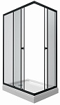 Душевой уголок Тритон Вента Блэк А1 120x80 стекла прозрачные / профиль черный / с поддоном