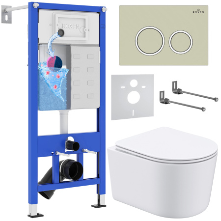 Комплект инсталляции с унитазом 6 в 1 Roxen StounFix Dual Fresh 966278 (состоит из: 710200, Santi 410260BG, 530120-01) Комплект инсталляции с унитазом 6 в 1 Roxen StounFix Dual Fresh 966278 (состоит из: 710200, Santi 410260BG, 530120-01)