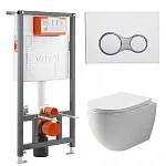 Инсталляция Vitra Rapid с безободковым унитазом Ceramicanova Mia Rimless сиденье микролифт, сантехфарфор, клавиша смыва, 742-5800-01/CN1805/740-0480