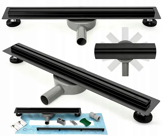 Душевой лоток REA PRO SLIM BLACK 90 см