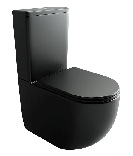 Напольный унитаз Ceramicanova Metropol CN4001T-BMB/CN4001-TMB, безободковый, смыв Торнадо, сиденье микролифт, черный матовый, сантехфарфор