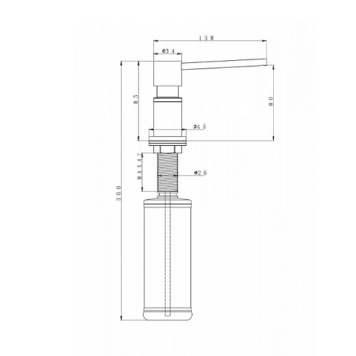 Дозатор для жидкого мыла PAULMARK KRAFT, D003-401 (черный/антрацит)