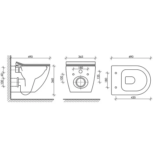 Подвесной безободковый унитаз Ceramicanova Metropol CN4002T Rimless, смыв торнадо, крышка микролифт, сантехфарфор