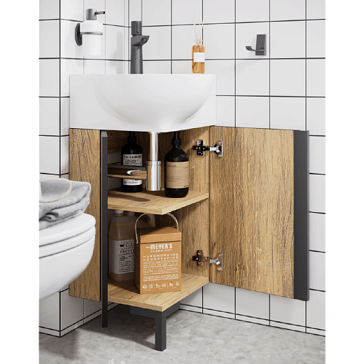 AQWELLA Porto напольная тумба под умывальник 46 см, цвет тёмное дерево