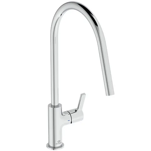 Смеситель для кухонной мойки Ideal Standard GUSTO BD408AA с высоким трубчатым круглым изливом R-типа