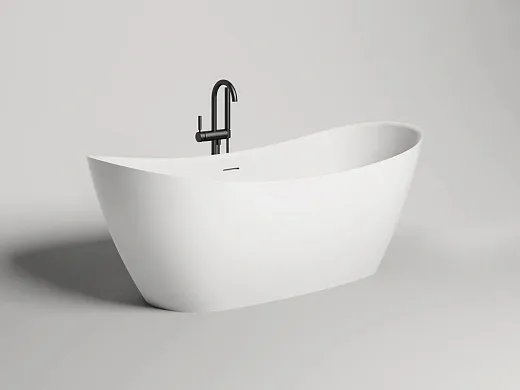 Ванна Salini Noemi 101811SMF, 185 х 81 см, из искусственного камня S-Stone, цвет белый матовый, покраска по RAL полностью
