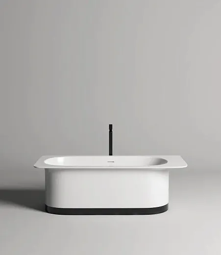 Ванна Salini Ninfea 102721MF, 180 х 82 см, из искусственного камня S-Stone, цвет белый матовый, покраска по RAL полностью
