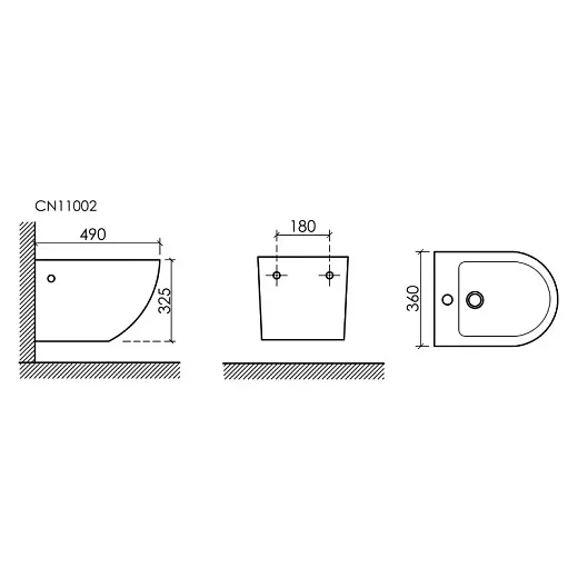 Подвесное биде Ceramicanova Uno CN11002MB, цвет черный матовый, сантехфарфор