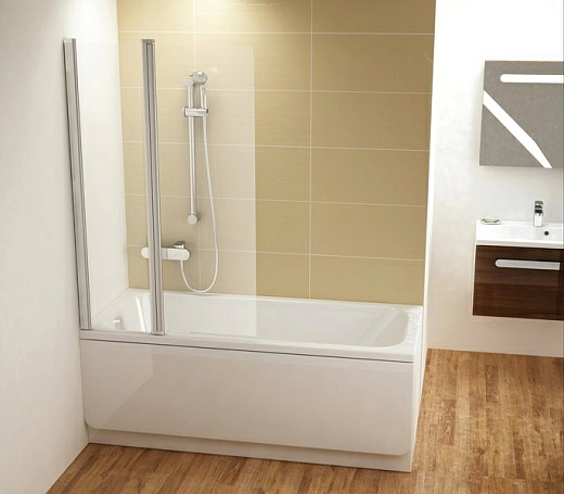 Шторка для ванны Ravak CVS2-100 L белый+транспарент Шторка для ванны Ravak CVS2-100 L белый+транспарент