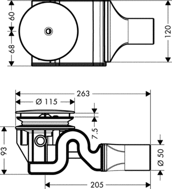 Сливной набор Hansgrohe Raindrain 90 XXL 60067000 Сливной набор Hansgrohe Raindrain 90 XXL 60067000